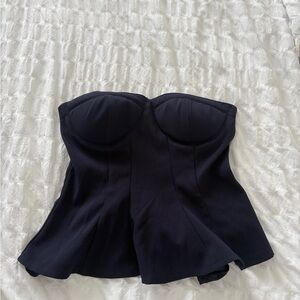 Navy Strapless Corset Top